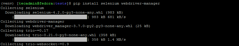 Installing selenium for Python on Fedora